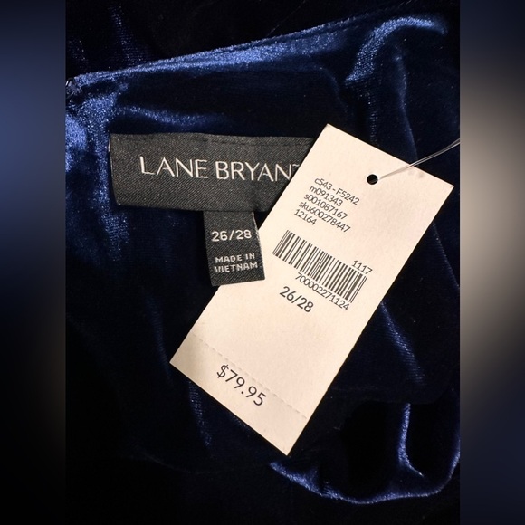 Lane Bryant Velvet Bell Sleeve Dress Blue NWT size 26 28 - Picture 5 of 6